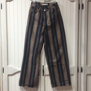 ASOS Denim Stripe Wide Leg Jeans